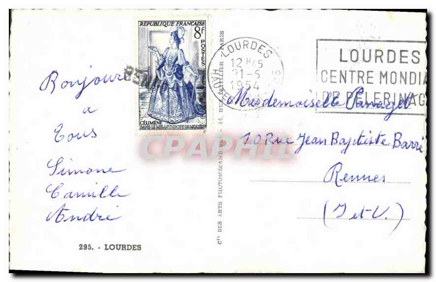 CPA St Bernadette A la Grotte de Lourdes  — Verso