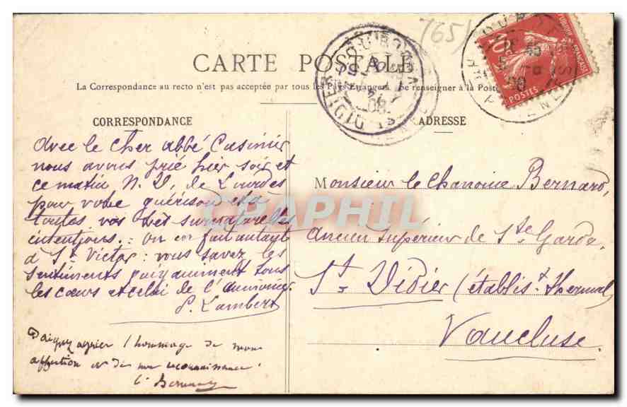 CPA Lourdes — Verso