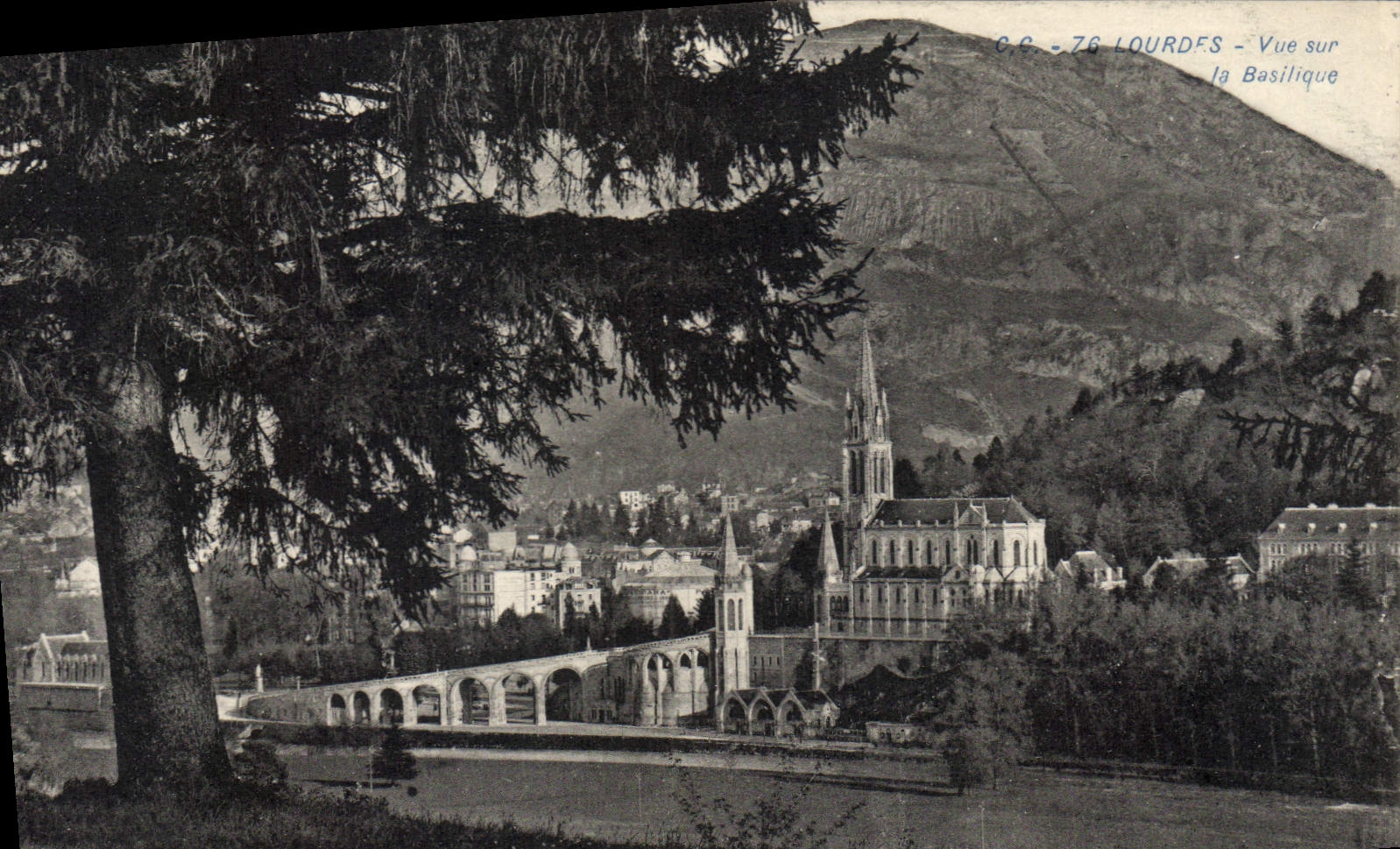 CPA Lourdes Vue sur la Basilique 