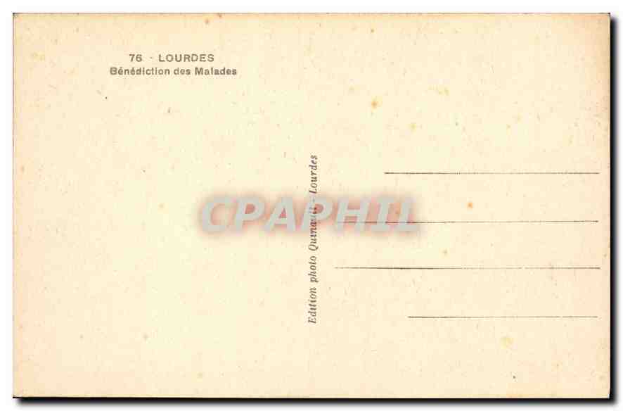 CPA Lourdes Benediction des Malades  — Verso