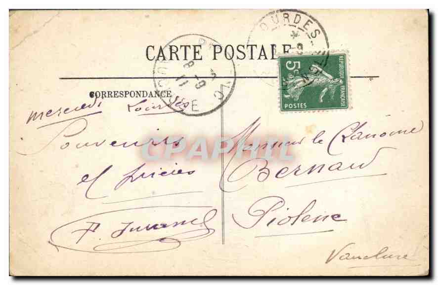 CPA Lourdes La Vierge Couronnee  — Verso