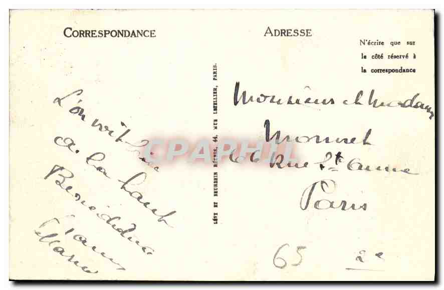 CPA Lourdes Le Chemin de Fer Funiculaire du Pic du Jer  — Verso