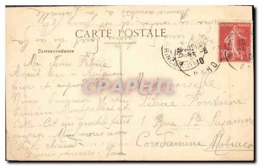 CPA Nimes Jardin de la Fontaine Motif central  — Rückseite