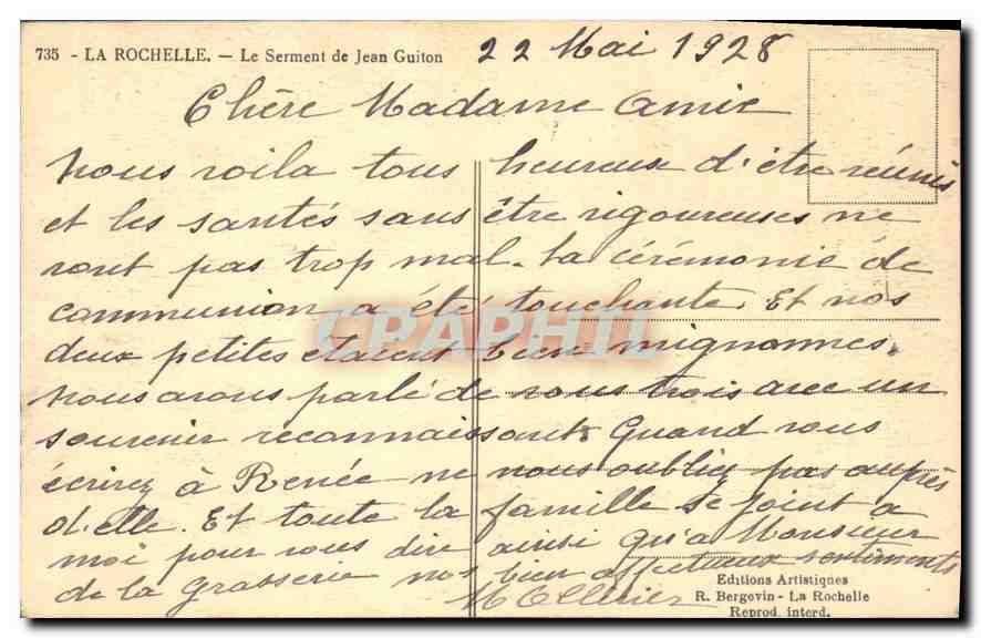 La Rochelle — Le Serment de Jean Guiton — Éditions Artistigines — Verso