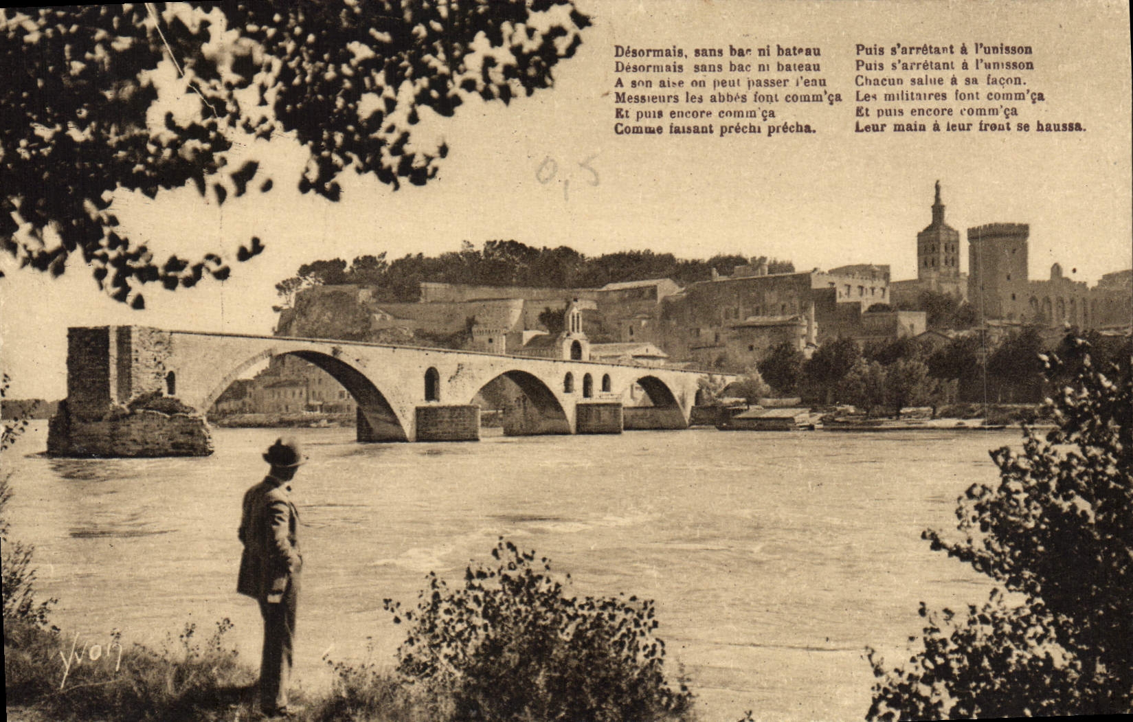 CPA Avignon Vancluse Le Pont S Benezet et le Rhone 
