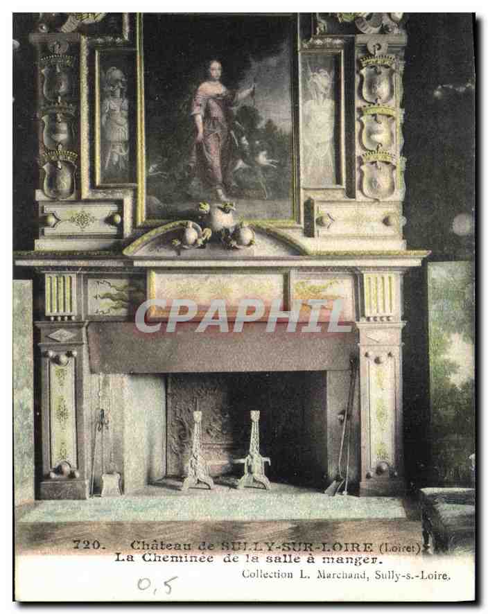 CPA Chateau de Sully Sur Loire Loiret La Cheminee de la salle a manger 