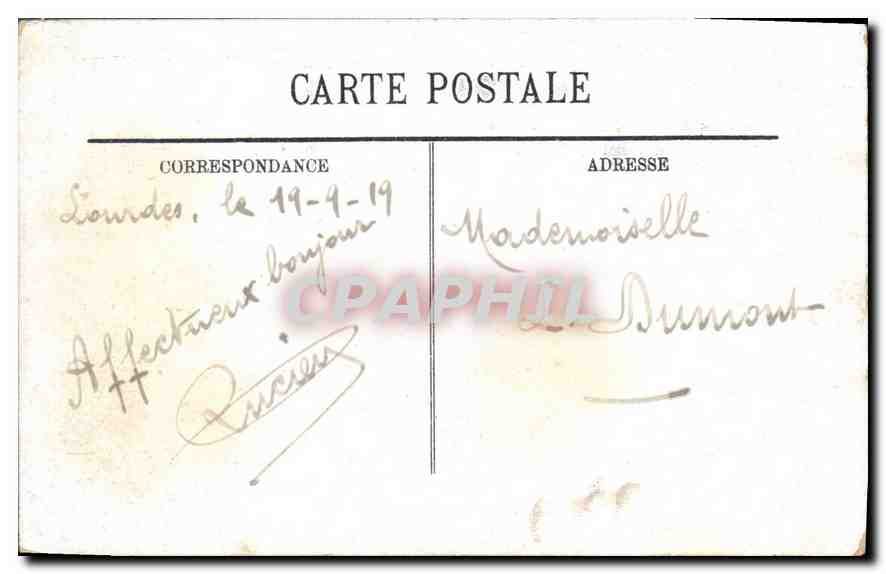 CPA Lourdes La Vierge Couronnee  — Verso