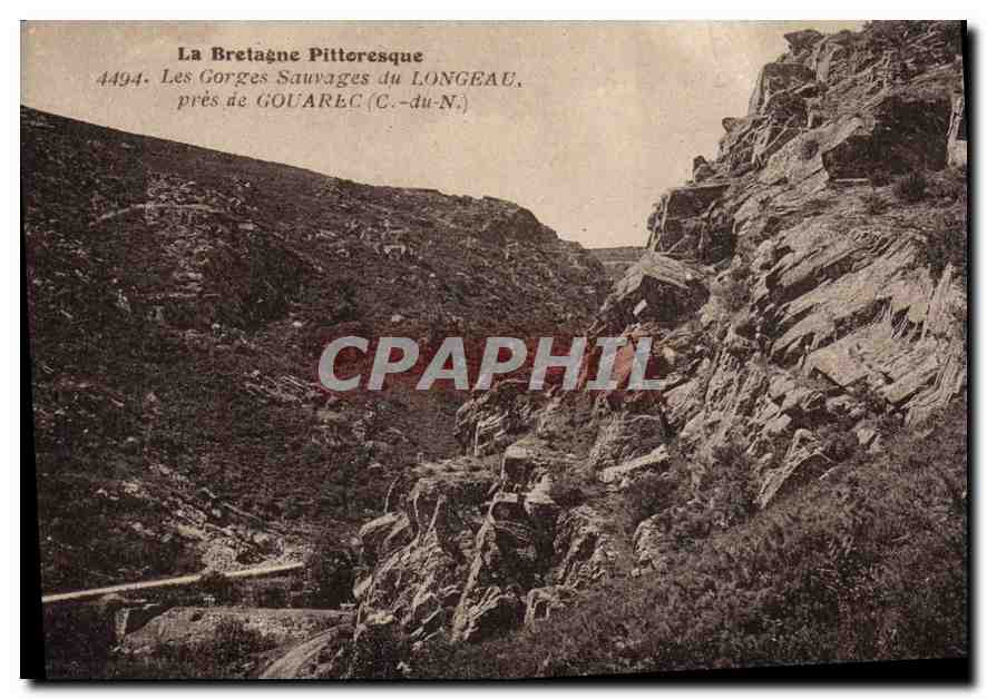 Les Gorges Sauvages du LONGEAU — près de GOUAREC (C.-du-N.) — La Bretagne Pittoresque, n° 4494