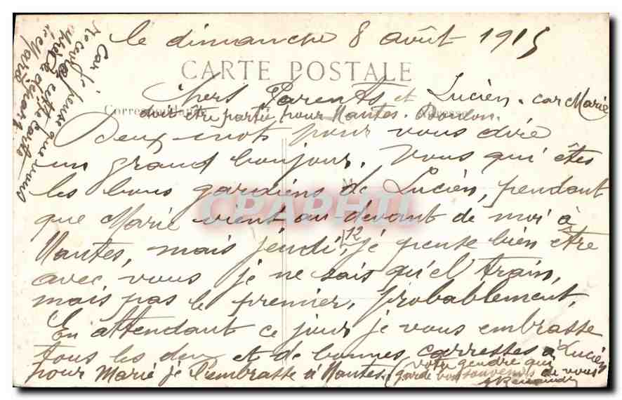 CPA La Guerre de 1914 Porte laterale de la cathedrale Militaria — Rückseite