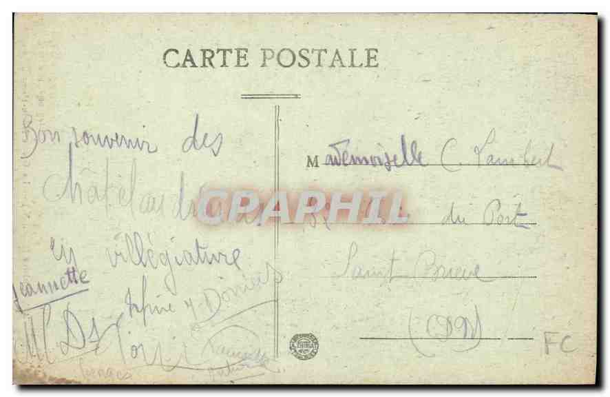CPA Etables (C du N) La Grotte Notre Dame d'Esperance — Rückseite