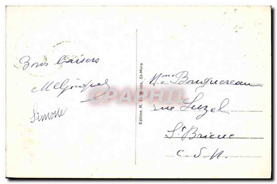 St-Malo - La Plage de Bon Secours à marée haute — Édition R. Le Boldé, n° 93 — Reverso
