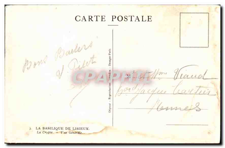 CPA La Basilique de Lisieux La Crypte Vue generale — Rückseite