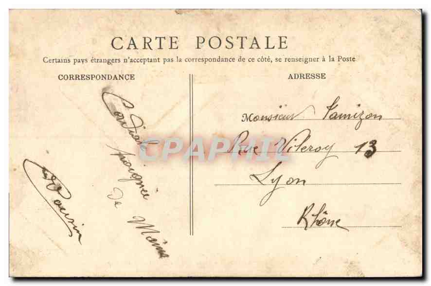 CPA Le Mans Rue Lecormie Gare des Tramways a vapeur — Rückseite