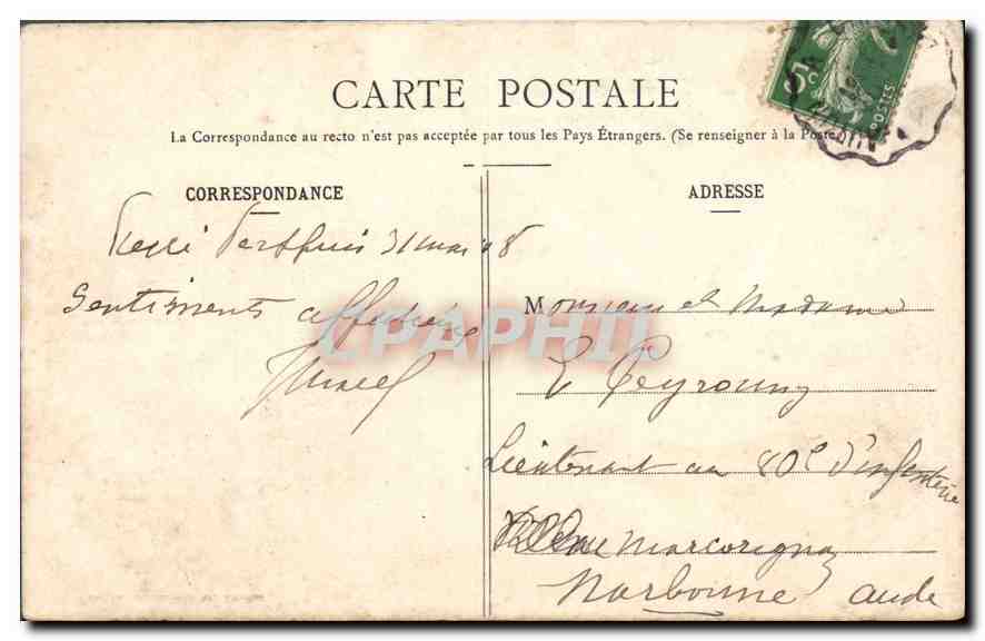 CPA Bnste authentique des Marechal Vauban au Chateau de Bazoches (Nievre) — Rückseite