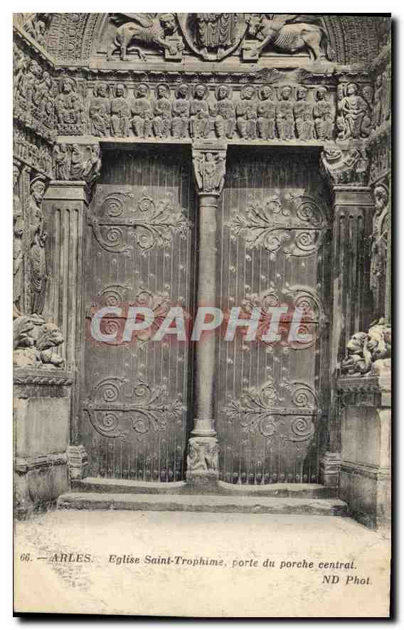 CPA Arles Eglise Saint Tromphine porte du porche central