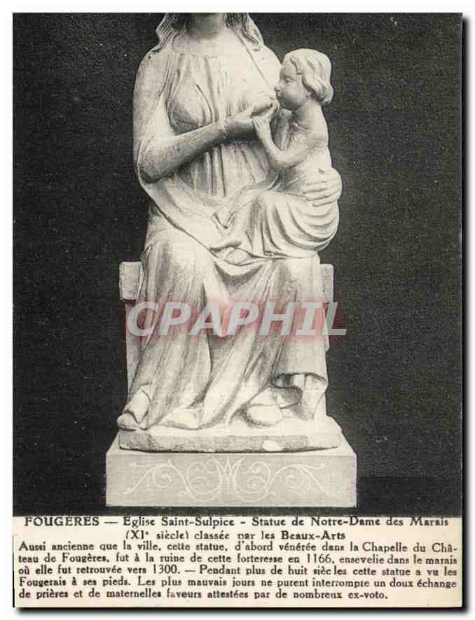 Fougères — Kirche Saint-Sulpice — Statue der Jungfrau von den Sümpfen (11. Jahrhundert)