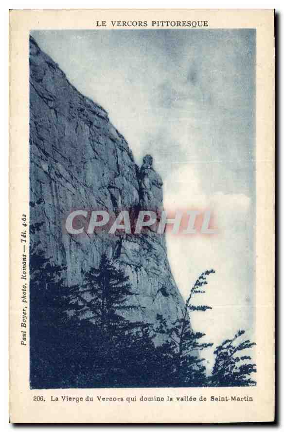 CPA La Vierge du Vercors qui domine la Vallee de Saint Martin