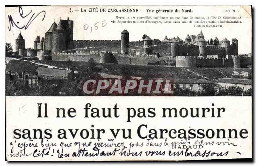 Carcassonne — Vue générale du Nord — Phot. M. J. / Louis Sabbard