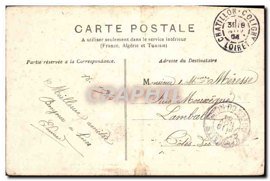 SULLY-SUR-LOIRE (Loiret) — Le Château féodal (XIVe siècle) — Éditeur : Sully-sur-Loire, n° 128 — Verso