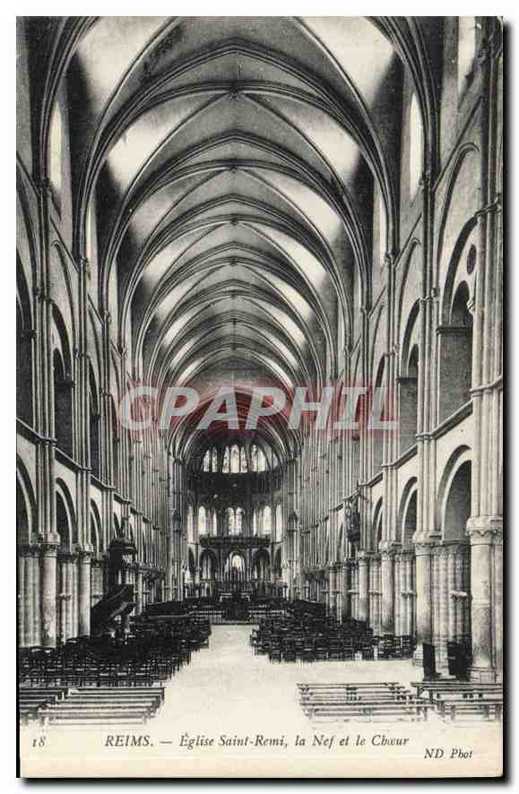 CPA Reims Eglise Saint Remi le Nef et le Choeur