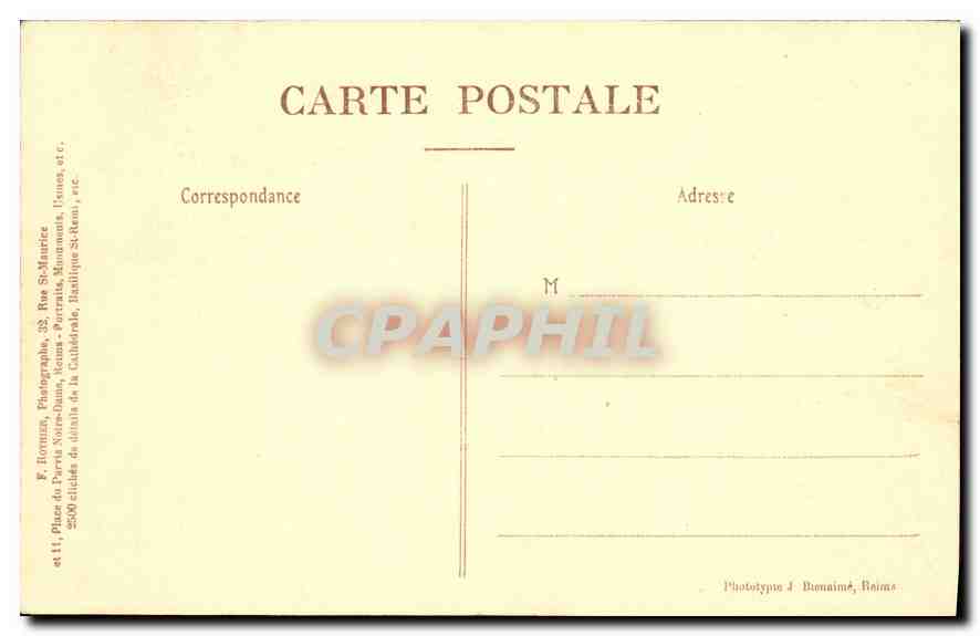 CPA Reims La Cathedrale Porche du Beau Dieu Les Damnes Cote Nord — Verso