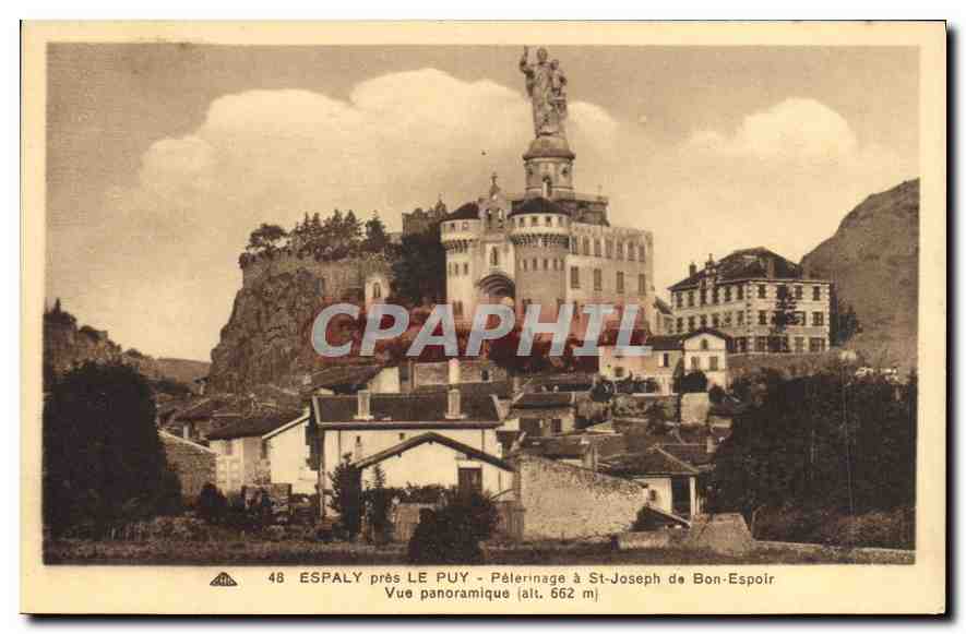 CPA Espaly pres le Puy Pelerinage a St Joseph de Bon Espoir Vue panoramique (alt 662 m)