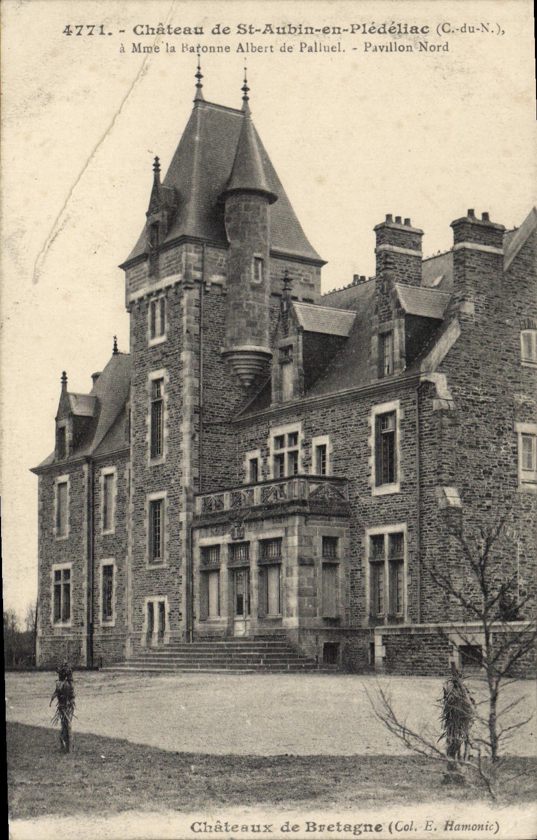 CPA Chateau de St Aubin en Pledeliac (C du N) a Mme la Batonne Albert de Palieul Pavillon Nord Chate