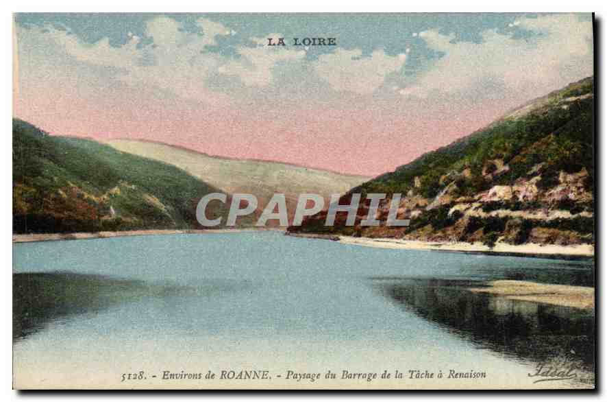 CPA La Loire Environs de Roanne Paysage du Barrage de la Tache a Renaison
