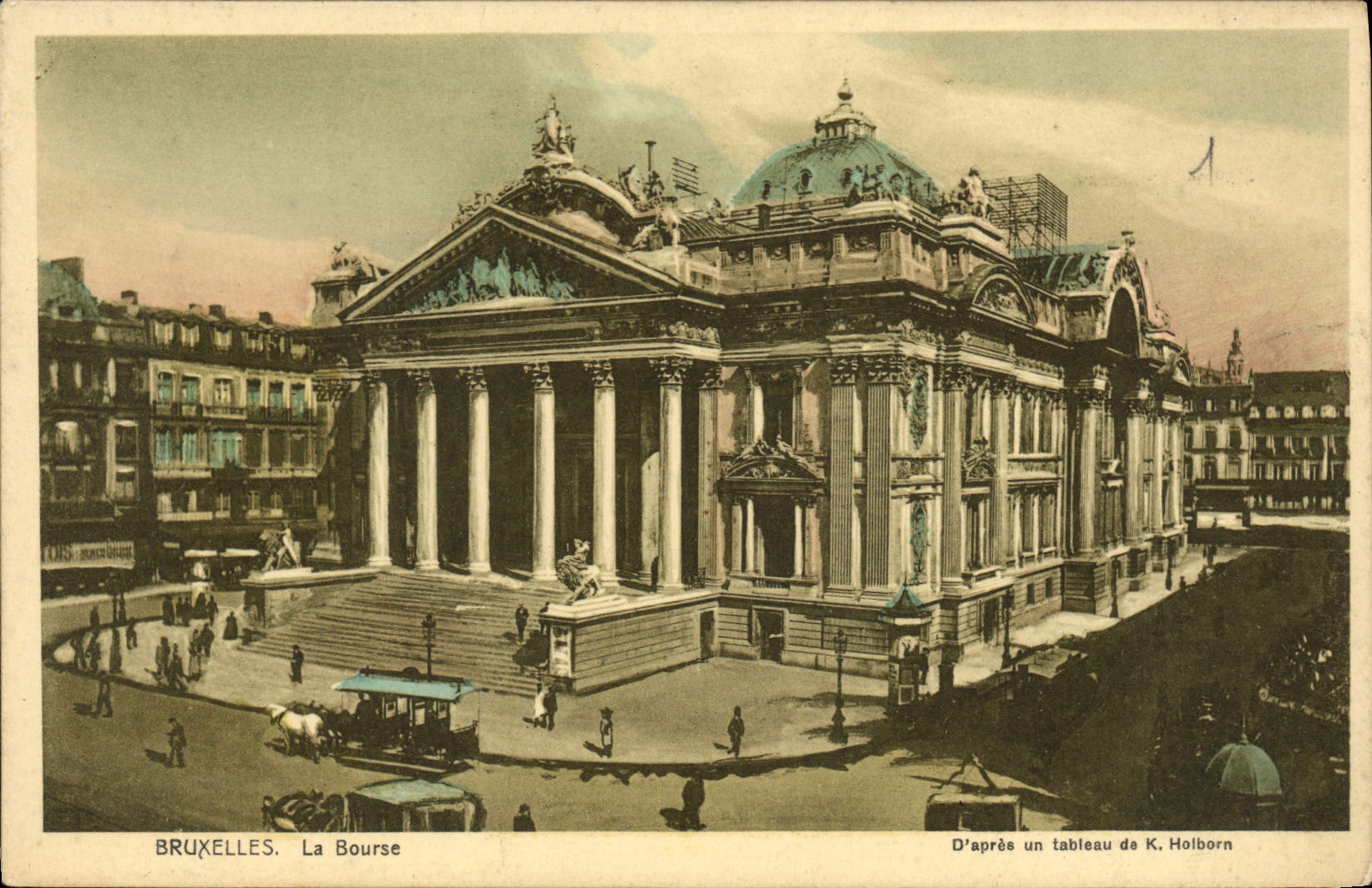 CPA Bruxelles La Bourse d'apres un Tablea de C Holborn