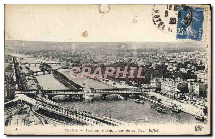 CPA Paris Vue sur Passy prise de la Tour Eiffel