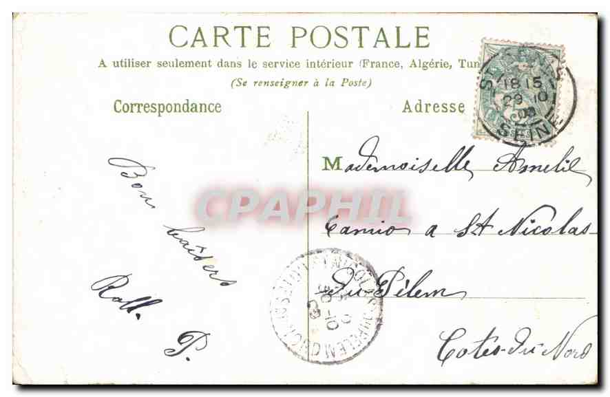 CPA Fantaisie Fleurs — Verso