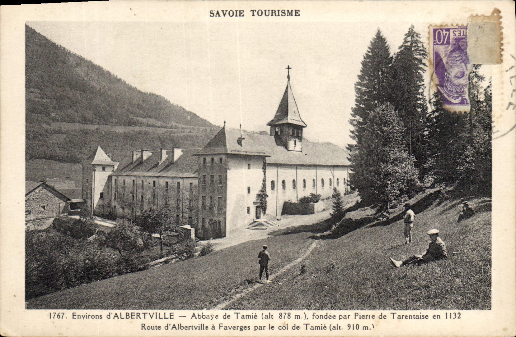 CPA Environs d'Albertville Abbaye de Tamie (alt 878 m) fondee par Pierre de Tarentaise Route d'Alber