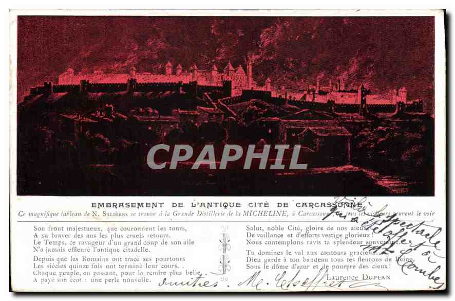 CPA Embrassement de l'Antique cite de Carcassone