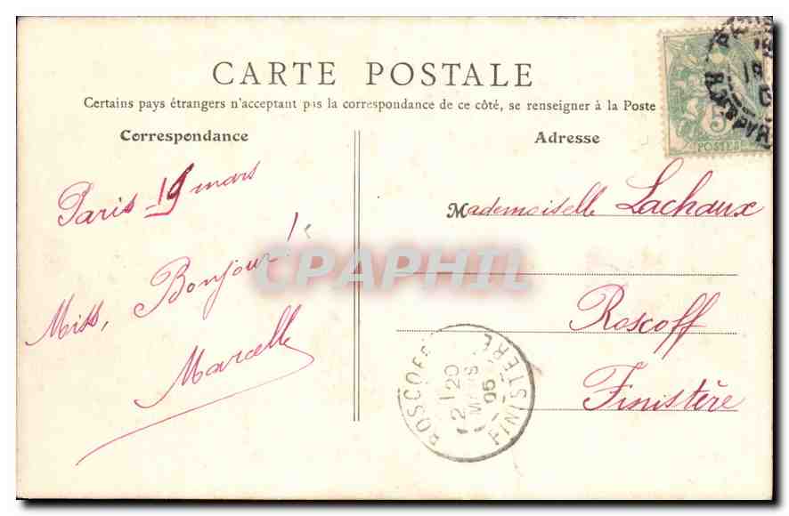 CPA Paris Place de la Concorde — Rückseite