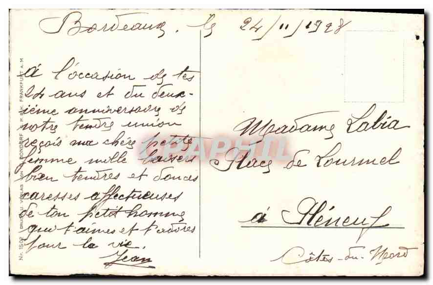 CPA Fantaisie Fleurs — Rückseite