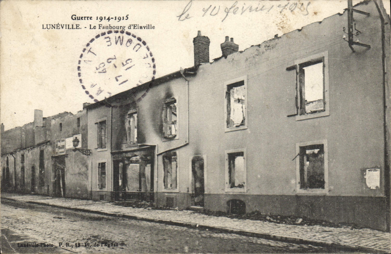 CPA Guerre Luneville Le Faubourg d'Einville Militaria
