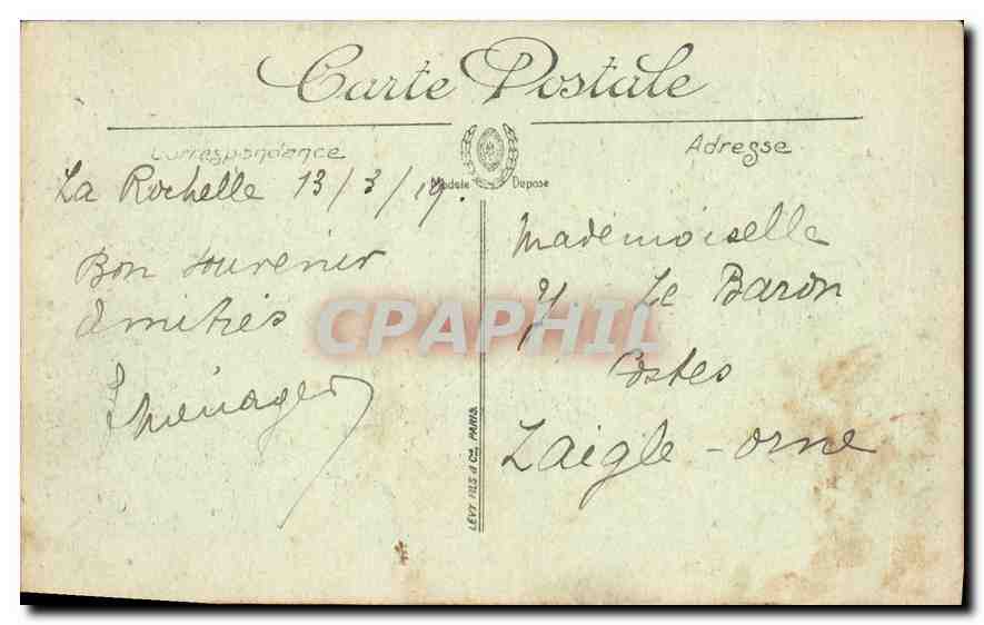 CPA Rochelle Tour de la Grosse Horloge — Verso