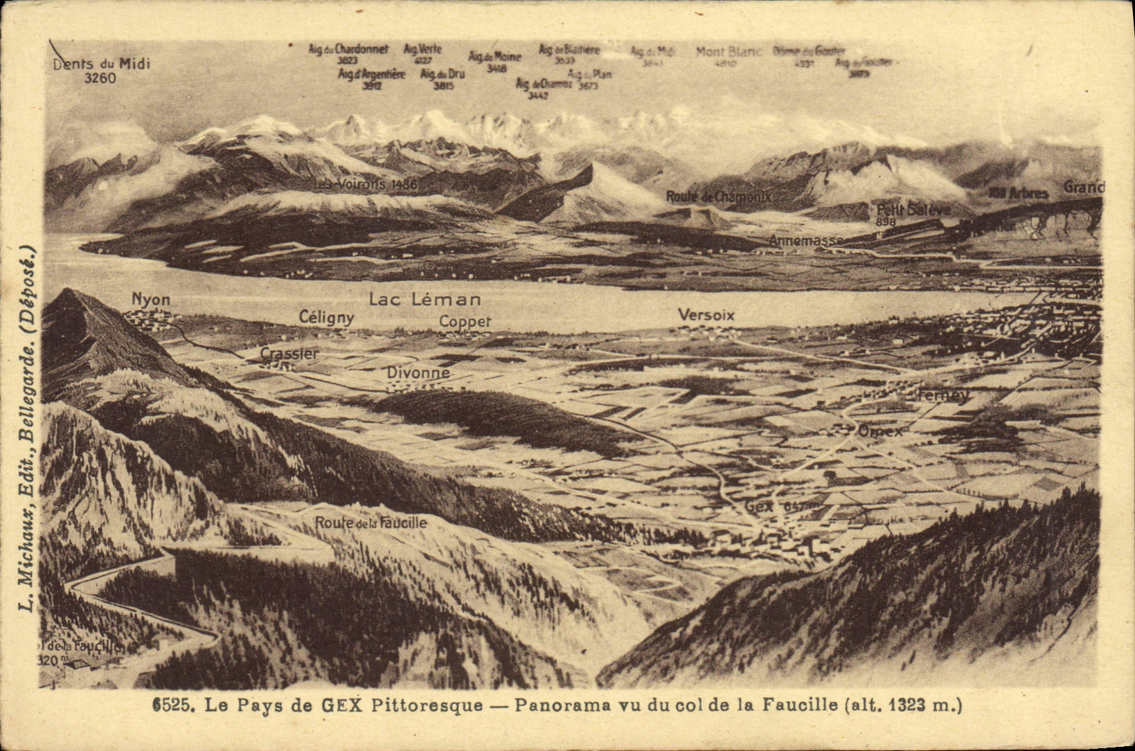 CPA Le Pays de Gex Pittoresque Panorama vu col de la Faucille (alt 1323 m)