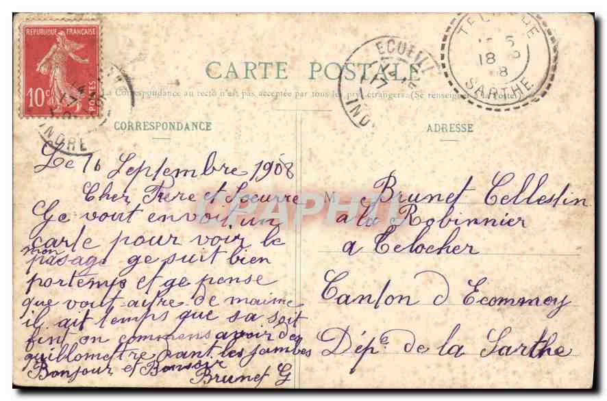 CPA Ecueille Exterieur de la Nouvelle Eglise — Rückseite