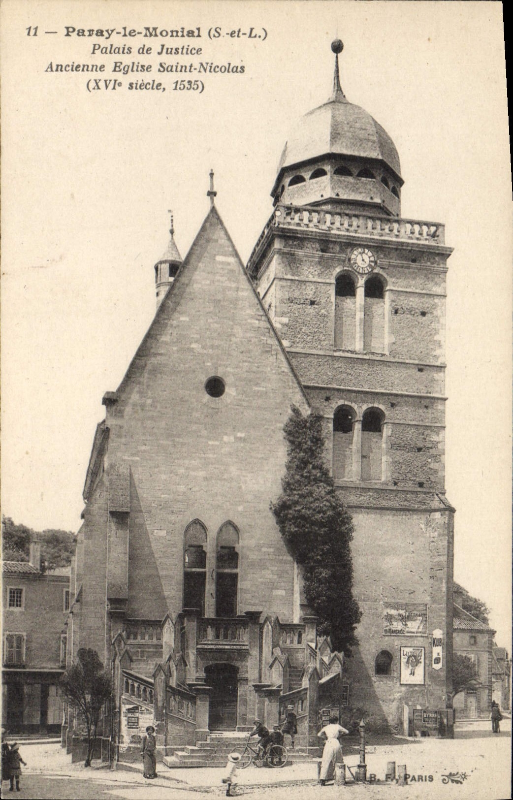 CPA Paray le Monial (S et I) Palais de Justice Ancienne Eglise Saint Nicolas (XVIe siecle 1535)