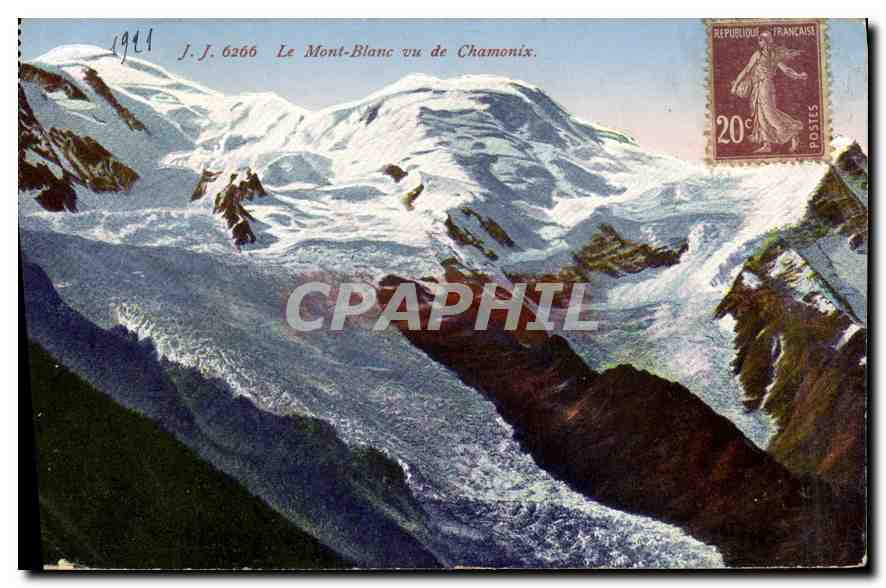 CPA Le Mont Blanc vu de Chamonix