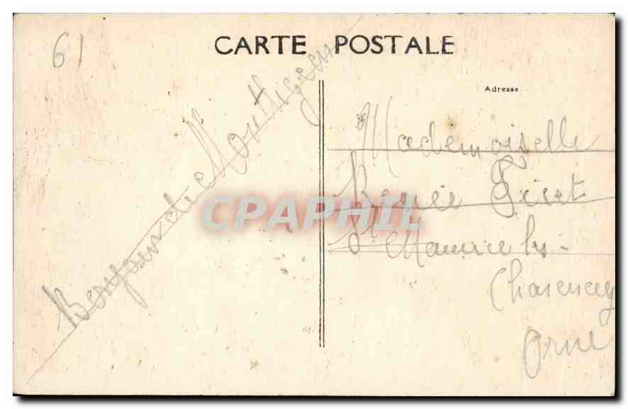 CPA La Chapelle Montligeon (Orne) Vue panoramique prise sous un Arc en Ciel le 6 Mars 1912 — Rückseite