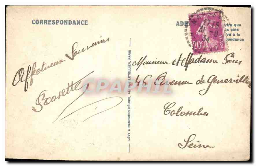 CPA Thonon Le Grand Hotel vu du Lac Leman — Verso