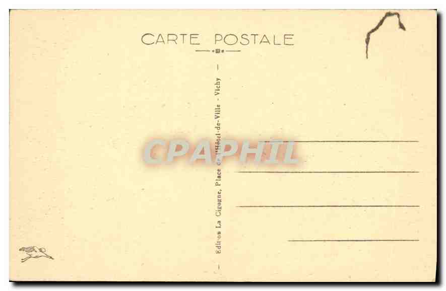Vichy — Vue générale prise en avion vers l'Hôtel de Ville — Éditeur La Cigogne, n° 305 — Rückseite