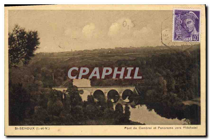 CPA St Senoux (I et V) Pont de Cambrai et Panorama vers Plechatel