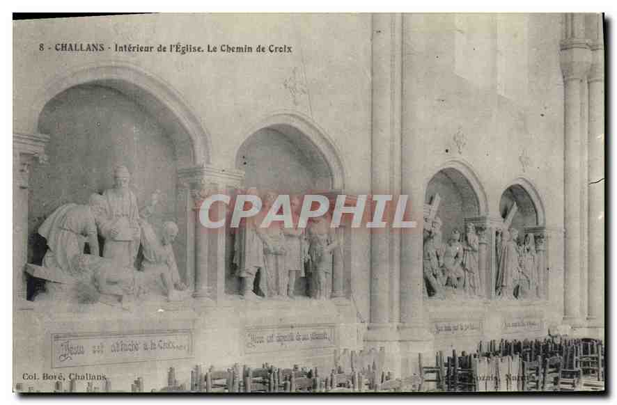 CPA Challans Interieur de l'Eglise Le Chemin de Croix