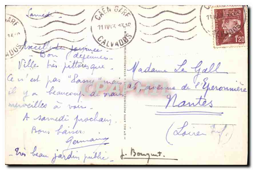CPA Coutances La Cathedrale (Cote Nord) — Rückseite