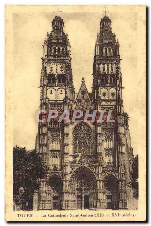 CPA Tours La Cathedrale Saint Gatien (XIIe et XVIe siecle)