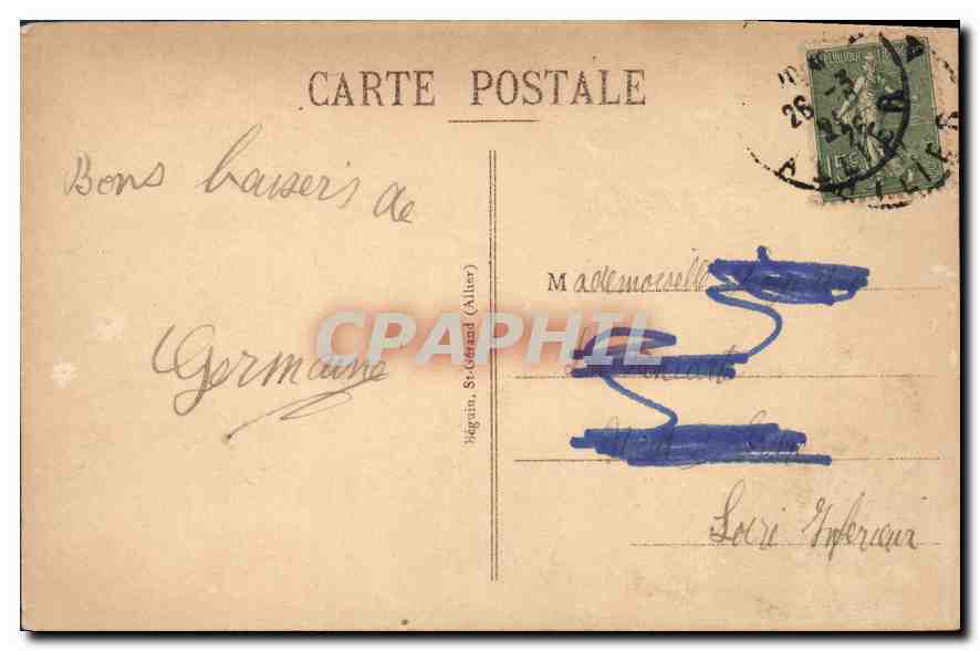 CPA Vichy Le Casino — Verso