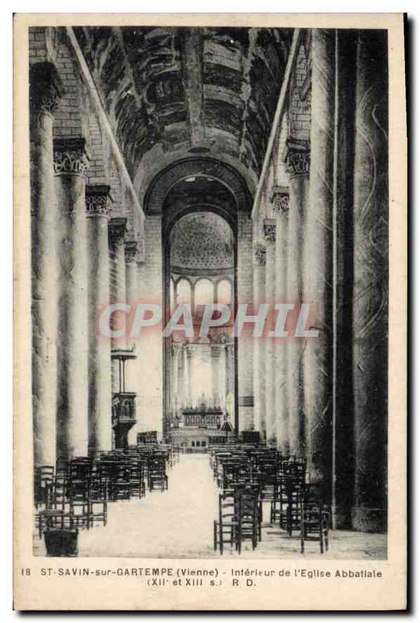ST-SAVIN-sur-GARTEMPE (Vienne) - Innenansicht der Abteikirche (12. und 13. Jahrhundert) - R. D.